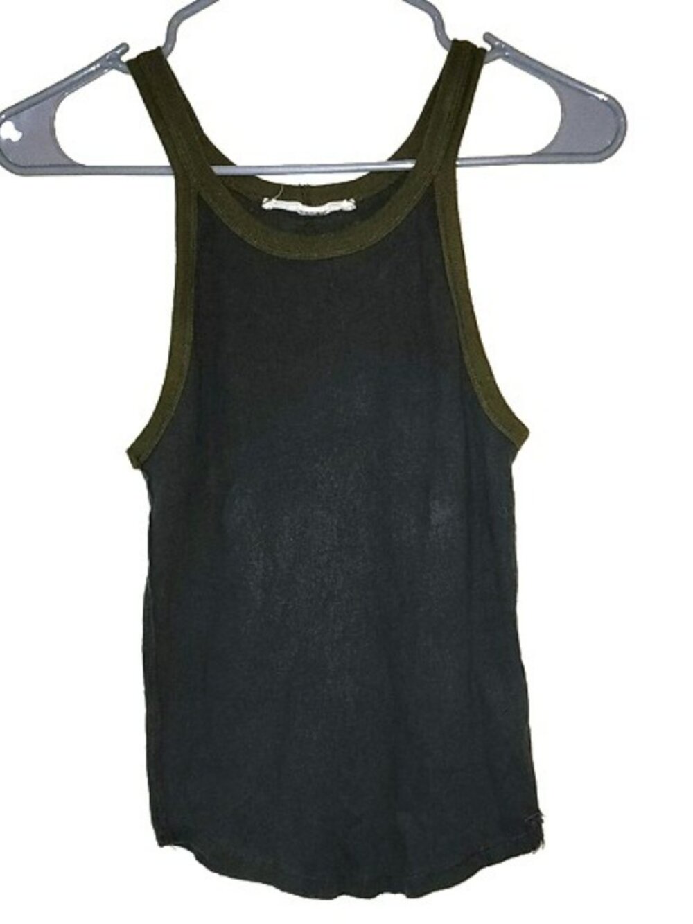 Free People We The Free Only 1 Ringer Tank Top Olive Grey Size Small